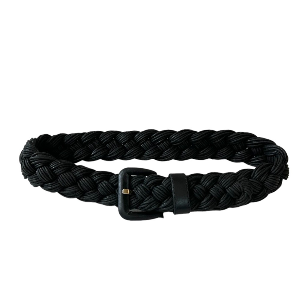 Woman’s Black Braided Rope Belt